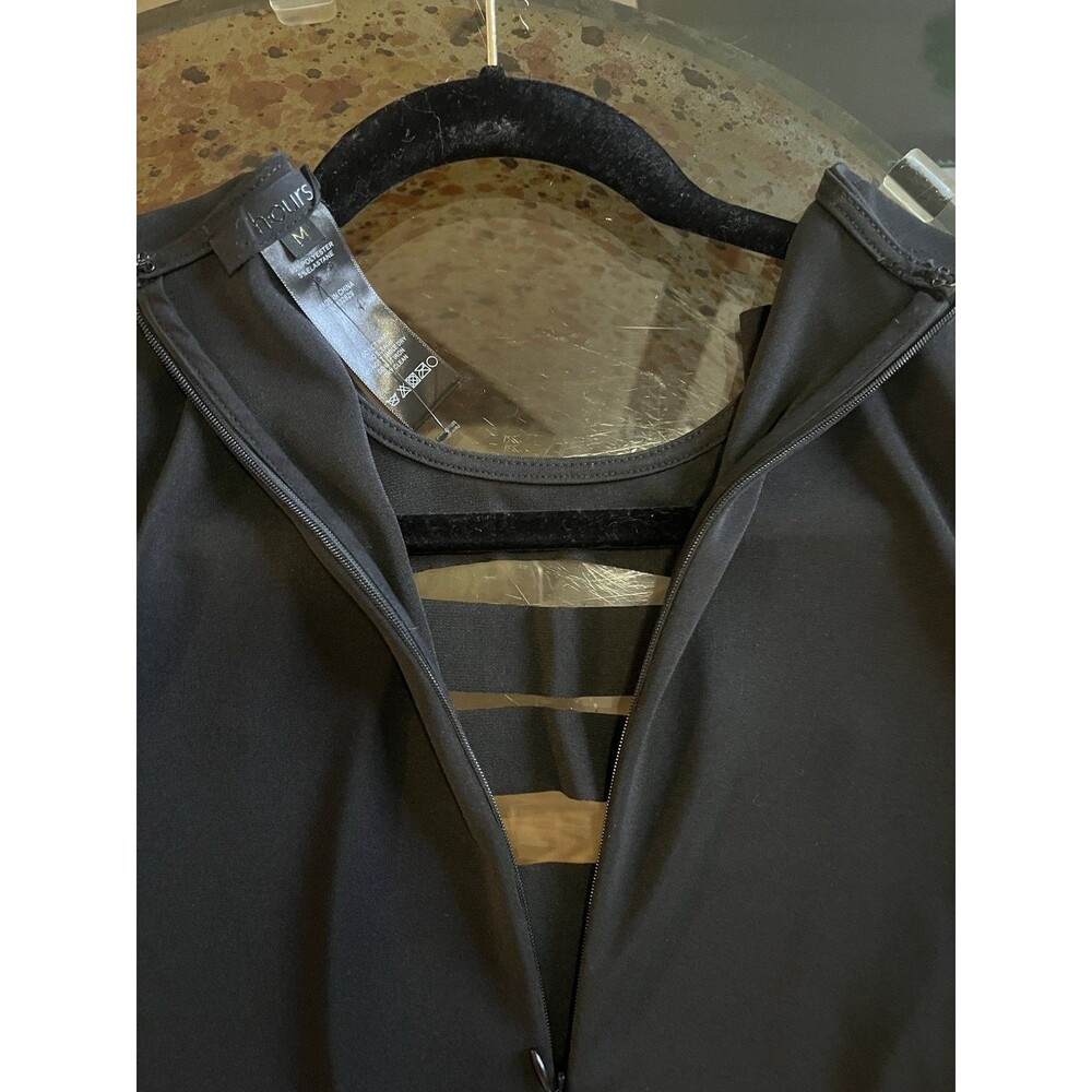 h:ours Yailin Maxi Dress Black Cutout Long Sleeve Slashed Sexy Revolve Sz M EUC - Picture 4 of 5